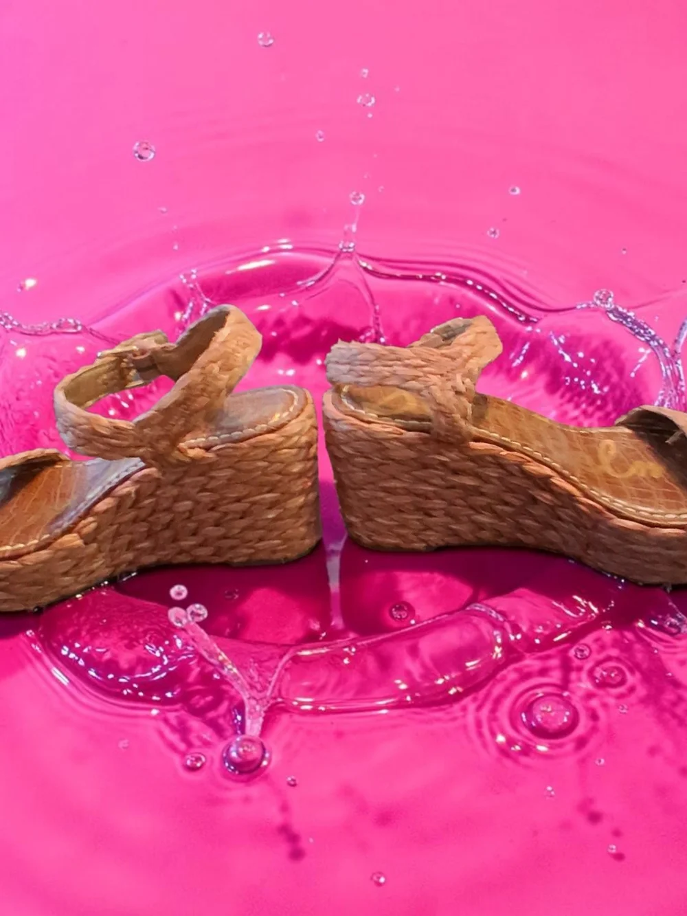 Sam Edelman wedge sandals braided raffia upper & platform Women's Shoes Size 7